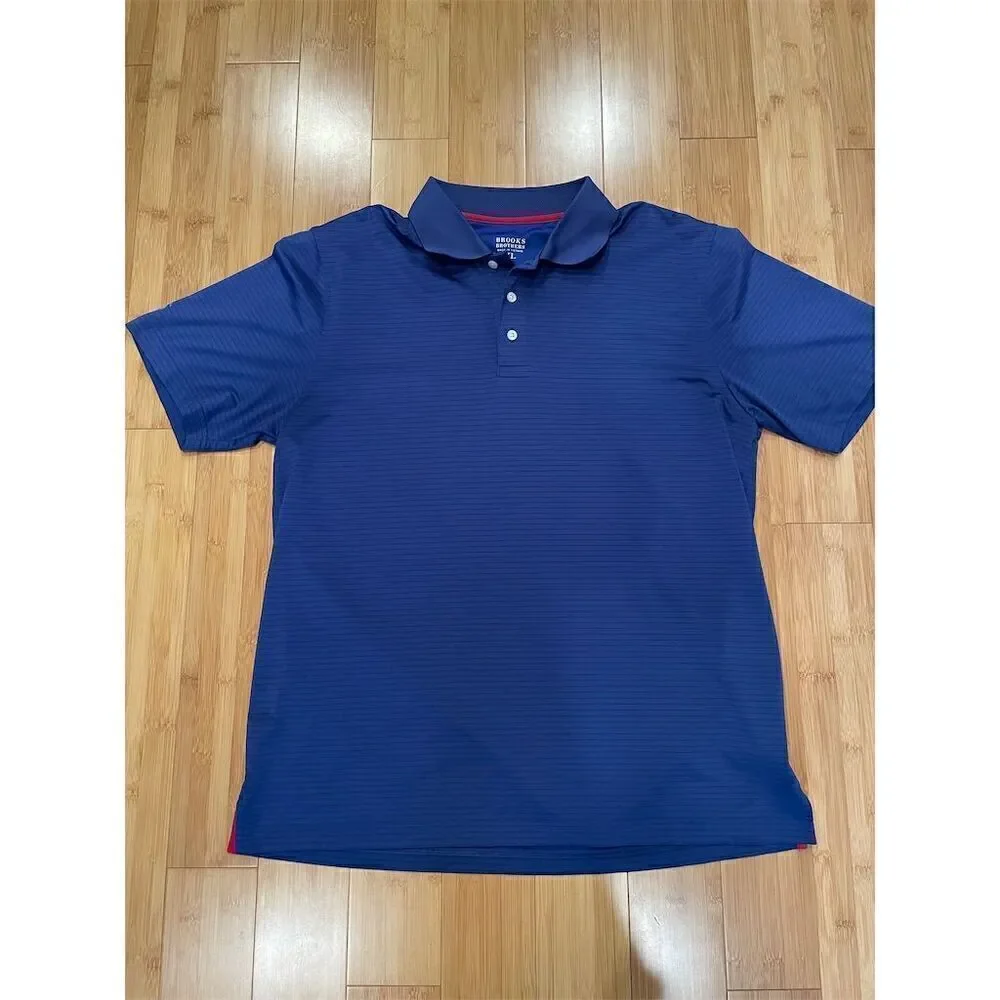 Brooks Brothers Men's XL Blue Striped Short Sleeve Polo Shirt Casual - Picture 1 of 7